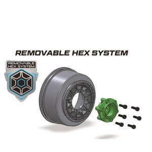 SC-Hummer 1/10 Short Course Tires, Soft, 12, 14 & 17mm Removable Hex on Black Rim (2)