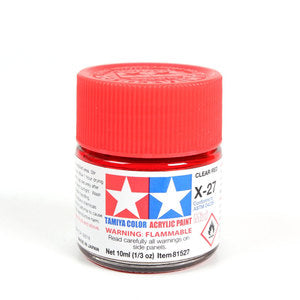 Acrylic Mini X-27 Clear Red Paint, 10ml Bottle - Xtreme RC