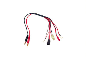 5-Function Mini/Micro Charge Adapter to Male 4mm Bullets-300mm - Xtreme RC