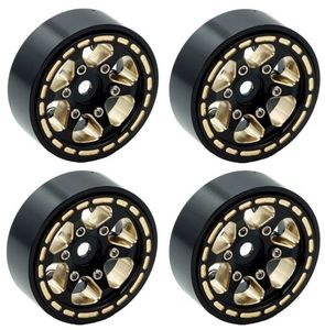 Power Hobby 1.0" Black Brass Beadlock Crawler Wheels, 1/24 Traxxas TRX-4M - Xtreme RC