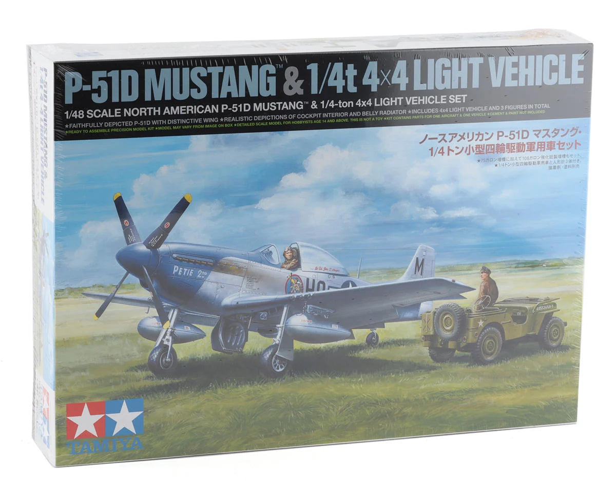 Tamiya 1/48 North American P-51D Mustang & 1/4-ton 4x4 Model Set